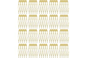 Yoosit Lot de 20 peignes à cheveux en métal argenté à 5 à 10 dents pour loisirs créatifs, loisirs créatifs, voile de mariée, coiffe décorative (5 dents, doré)
