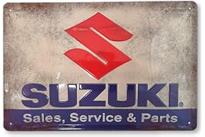 LUCKYLINDE Suzuki Service, targa in metallo di alta qualità, in stile retrò, per porta, da parete, per garage, 30 x 20 cm