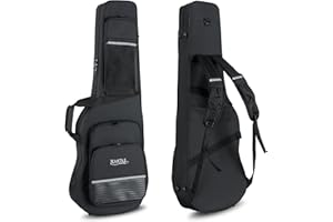 ROCKTILE Funda Premium para Guitarra Eléctrica - Gigbag con Acolchado Térmico Extra Grueso - Estuche para Guitarra Eléctrica con 3 Bolsillos Exteriores Grandes para Partituras Y Accesorios