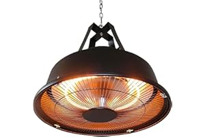 MaxxGarden - Calentador radiante infrarrojo eléctrico para colgar 1500W - Calentador radiante de techo resistente a la intemperie para la terraza, el invernadero o como calentador de garaje