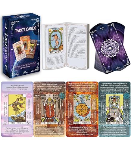 Wyspell Mazzo Di Tarocchi Per Principianti Con Significati Sulle Carte - 78 Carte Con Guida Di 200 Pagine, Include Parole Chiave, Chakra E Astrologia - Ideale Per Apprendimento E Regalo