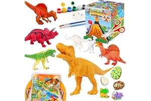 FunzBo Paint Sets for Kids, Dinosaur Craft for Boys with Art Supplies & Map, Kids Painting Set Arts and Crafts Toys Paint Your Own Dinosaur Kit for 3 4 5 6 7 8 9 Years Old Christmas Birthday Gifts
