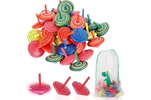 BLNRIAM Trottole Legno Bambini, Sterneer 30 Pezzi Trottola in Legno, Mini Giroscopio, Trottola Bambini