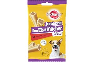 PEDIGREE JUMBONE - Osso da masticare per cani di piccola taglia 4-14 kg, confezione da 8 bustine da 4 ossa – Dolcetti ripieni sapori manzo e pollame, ricompensa ideale per occupare, educare, fare