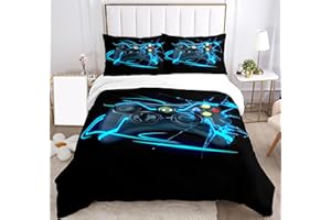 YRTBGD Bettwäsche-Sets Kinder 3D Effekt Gamepad Druck Microfaser Bettbezug 135x200cm und 2 Kissenbezug 80x80cm (Keine Füllung) (Gamepad-D, 135x200cm+80x80cm)
