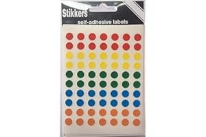 STIKKERS 350 Sticky Coloured Dots 8Mm Stickers Easy Peel Self Adhesive Colour Coding Sticky Dots In Assorted Colours Round Labels Circle Stickers