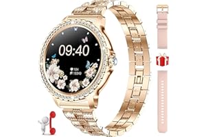 Fitonme Smartwatch damski z funkcją telefonu, Fitness Smartwatch z ciśnieniem krwi, tętnem i saturacją krwi, monitorowanie snu, krokomierz, wodoszczelny monitor aktywności, do systemu iOS i Android