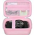 BOVKE Camera Case for Canon PowerShot G7X Mark III / G7 X Mark II Digital 4K Vlogging Camera, Canon Live Streaming Video Camera Travel Case with Mesh Pocket for USB Cables and Extra Batteries, Pink