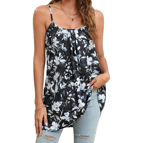 Aokosor Canottiera Donna Con Scollo A V – Stampa Leopardata, Spacchi Laterali (XXL) - 2