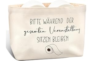Xuniea Toilettenpapier Aufbewahrung Klopapier Aufbewahrung Toilettenpapier Aufbewahrungsbeutel Toilettenpapierhalter Korb Lustig Badezimmer Toilette Klo Deko(Natürliche Farbe,Sitzen bleiben)