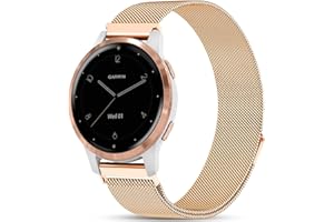 VELULYX Metallband Kompatibel Garmin Venu 2S/ Venu 3S/Vivomove 3S/Vivoactive 4S, 18mm Edelstahl Ersatzband für Fossil Damen Gen 6/Fossil Damen Gen 5E/Fossil Damen Q Venture HR Gen 4/Gen 3