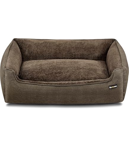 lionto Hondenmandje met pluizig omkeerbaar kussen, knus huisdierbed in gemêleerd design met diepe instap voor honden & katten van alle groottes, (M) 80x60 cm, Zacht Hondenbed, Grijs lionto Hondenmandje met pluizig omkeerbaar kussen, knus huisdierbed in gemêleerd design met diepe instap voor honden & katten van alle groottes, (M) 80x60 cm, Zacht Hondenbed, Grijs