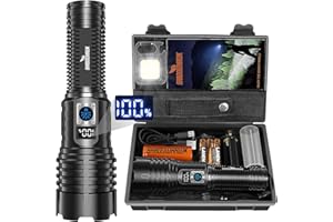 Shadowhawk Torcia LED Ricaricabile USB, 30000 Lumens Torcia LED Potente Professionale, XHM77.2 Torcia Tattica Militare, IP67 