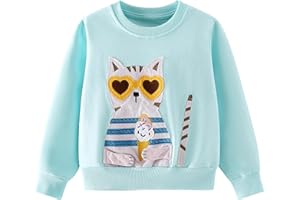 Pilipulu Sweatshirt Mädchen Pullover Kinder Mädchen Baumwolle Langarmshirt Einhorn Häschen Warm Tops 2-8 Jahre Größe 92 98 104 110 116 122 128