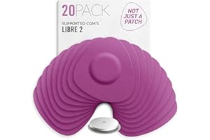 Not Just A Patch Freestyle Libre 2 Sensor Covers (20 Pack) Lingo CGM Patches for Freestyle Libre 2 - Water Resistant & Durable for 10-14 Days - Pre-Cut in Purple