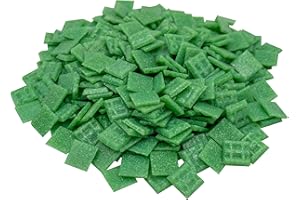 mosamare Mosaiksteine zum Basteln - Bunte Farbvarianten - (2x2 cm, 900g, ca. 340 St.) - Glasmosaik - Keine Kunststoffverpackung - Hellgrün