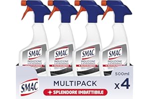 Smac - Sgrassatore Spray per Superfici Moderne e Delicate, Detergente per Casa e Cucina, 500 ml x 4