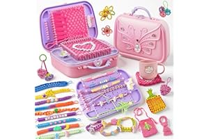 BITOYO Braccialetti dell'amicizia 6 in 1 fai da te, set di elastici per telaio, set di giocattoli per lavoretti fai da te per bambini, regalo giocattolo per ragazze dai 6 ai 10 anni