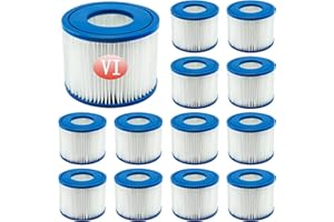 Denkmsd Filterkartuschen VI für Bestway Pool Filter, Filter Cartridge VI für Miami, Vegas, Monaco, Ersatzfilter für Bestway Spa 58323 (12 Stück)