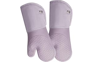 DETA KITCHEN Professional microwave silicone oven gloves for one pair, kitchen lines set for heat resistant with 500 degrees, kitchen mitts pot holder for BBQ cooking baking