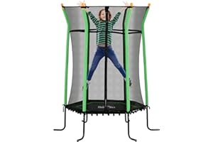 HOMCOM Trampoline pour Enfant Ø 1,63 x 1,9 m Filet de sécurité Porte zippée 6 poteaux rembourrés Inclus Charge Max. 50 kg
