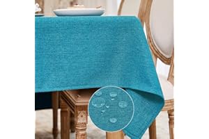 WAITER TREE Tovaglia Impermeabile Tovaglia Rettangolare in Effetto Lino per Cucina Ristorante