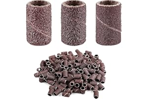 150 Pcs Bandas de Lijado, AISEELY Manicura Pedicura Brocas de Uñas de Arena Bandas con 80#, 120#, 180#, para Torno para Uñas Lima Electrica Uñas