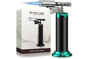 WANBRO Kitchen Butane Torch Lighter, Powerful & Windproof Jet Torch Flame, Butane Gas refillable, Multi-Purpose Blow Torch Lighters for Cooking, Creme Brulee, BBQ, Soldering (NO Gas)