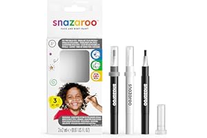Snazaroo Set de stylos pinceaux de maquillage Noir et Blanc