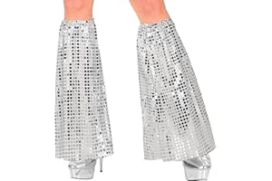 W WIDMANN MILANO Party Fashion - Pailletten Beinwärmer, 70s Disco Style, 1 Paar, Retro, Disco, Karneval, Mottoparty