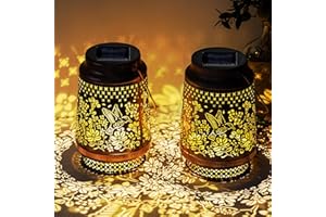 SKELO Lanterne solaire pour extérieur, lampes solaires pour extérieur, jardin, étanchéité IP65, lanterne vintage en métal, lanterne orientale pour décoration de jardin extérieure (3)