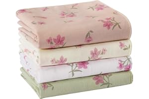 HOULIFE Floral Print Ladies Handkerchiefs Vintage Womens Handkerchiefs 60S Soft Cotton Women Hankies Colorful Flower Handkerchief, 35cmx35cm/13.8x13.8”