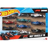 Hot Wheels Formula 1 oyuncak arabalar, her biri 2025 F1 yarış takımlarını temsil eden 1:64 &ouml;l&ccedil;ekli 10'lu metal yarış arabası 