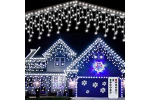 ZPQAODI Lampki choinkowe na zewnątrz 10m,400 diod LED Lampki choinkowe na zewnątrz,zimne białe,wodoodporne lampki świetlne IP44 z pilotem 8 trybów Timer do dekoracji świątecznych na zewnątrz wewnątrz