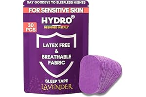 H HYDRO SIP Mouth Tape for Sleeping, Lavender Scented, Hypoallergenic and Gentle Sleep Tape, Pain Free Removal, Mouth Tape, Improve Nasal Breathing, Snoring Aids for Men and Women by Hydro