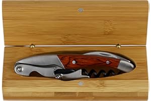 Aperiti 42/TP-WSB Grunwerg 3-IN-1 Kellnermesser in Einer Geschenkschatulle aus Bambus, Edelstahl, 14 x 5.5 x 3 cm