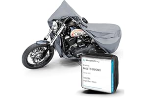 Walser Telo coprimoto L in Robusto PVC, Premio Molto Buono* Telo Impermeabile, Telo Vespa, Scooter, motorino, Moto, Copertura Moto per Esterno, Accessori Moto, Telo coprimoto Grigio 250x100x130cm