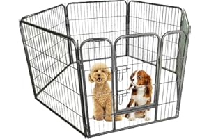 Ellie-Bo enclos/Parc Modulable et Ultra Robuste, 6 Pièces, pour Chiots, pour Exercices et Jeux, 120 cm de Hauteur