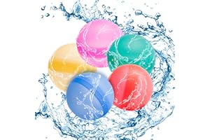 UTEFIF 5Stück Wasserbomben,selbstdichtende Silikon-Wasserbälle,Wiederverwendbaren Gemischt Wasserball für Kinder Sommer Draussen,Pool,Strand Wasserspielzeug
