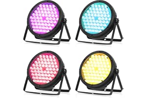 BETOPPER Luz de Escenario RGBW 4-in-1 luces dj 120W DMX LED Par Light Disco Lights DJ Sonido activado Party Lights para Iglesias, Bodas, Bandas, Drama, Club, Luces de Fiesta de Navidad LPC120 (4Pieza)