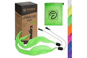 Diabolo Freizeitsport Angel Wings Spinning Pois - Poi (40 cm, luz UV, para niños, adecuado para principiantes y profesionales), color verde