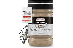 ‎KOTANYI Kotanyi Pfeffer schwarz gemahlen Gewürze für Großverbraucher und Gastronomie, 600 g