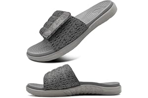 ONCAI Sandale Homme Bout Ouvert Chaussures de Plage Sangle Réglable Claquette Support de L'arche Pantoufle D'été Taille EU 40-49