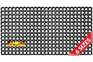 ‎ANRO Ringgummimatte Gummimatte Wabenmatte mit Lochmuster Drainage Fußmatte Fußabtreter mit Löchern Schmutzfangmatte wetterfest Outdoor 50x100cm