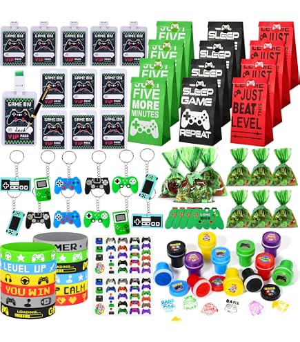 48 Stück Gaming-Party-Armbänder Aus Silikon – Bunte Gummi-Armbänder Für Videospiel-Partys, Geburtstage & Events