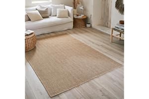 NAZAR Tapis Nature, Tapis Naturel Boheme, Tapis Aspect Jute, Tapis Salon, Chambre, Couloirs, Tapis ExtRieur, Couleur Naturelle (60x90 cm, 8753 Beige)