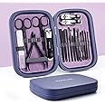 Manicure Set Professional Nail Clippers Kit Pedicure Care Tools, 18pcs Stainless Steel Nail Care Tools Grooming Kit for Women (Dark blue)