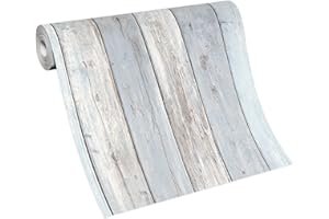 ERISMANN BRICOFLOR Helle Vliestapete in Holzoptik | Maritime Holz Tapete für Wohnzimmer und Schlafzimmer | Vlies Holztapete in Weiß in Vintage Optik