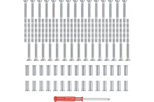 DAJMAIEZ M4 Door Handle Bolt Through Fixings, 30Pcs，Nickel Plated Adjustable Length Fixing Male to Female Sleeves Screws Bolts Nuts for Door Handle Cabinet Drawers