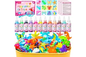 Eleanore's Diary Gels Magiques 3D CréAtifs, Aqua Gelz Set, DIY Magic Water Elf, 12 Bouteilles de Gel Coloré, 12 Formes, Water Art pour Enfants Garçons et Filles 3+